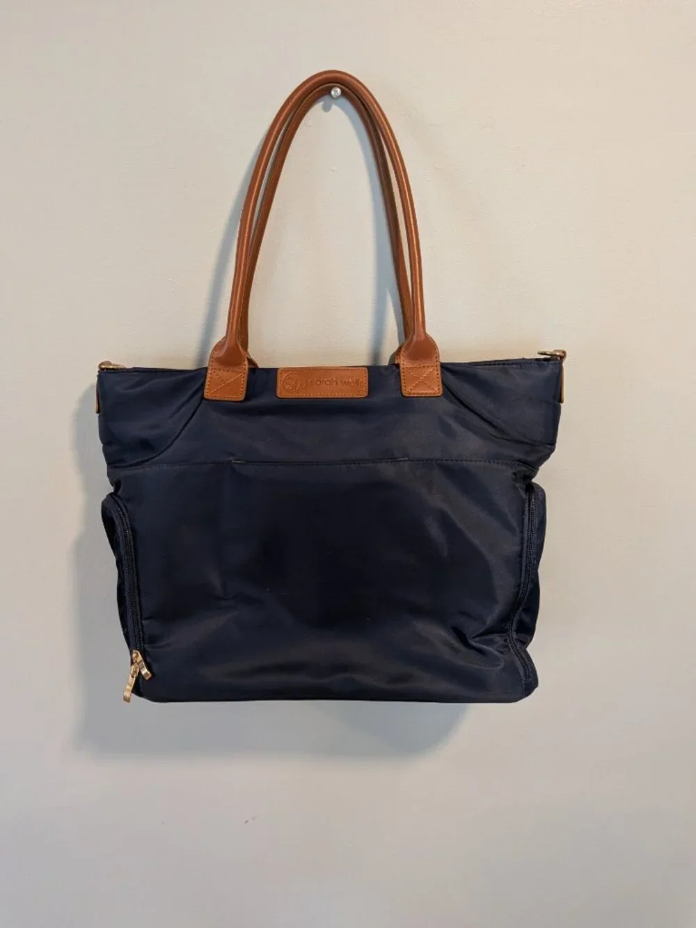 Sarah Wells Abby pumping tote bag Navy blue